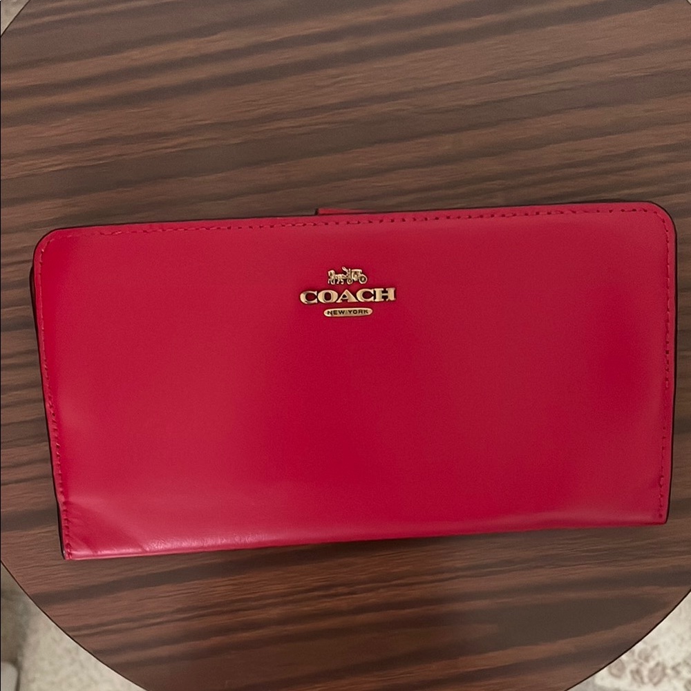 Coach Skinny Wallet in Candy Apple